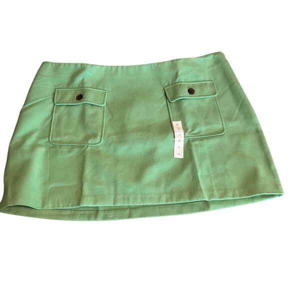 Future Collective with Reese Women's Green Felt Mini Skirt - Size 24 - NWT - Picture 1 of 9